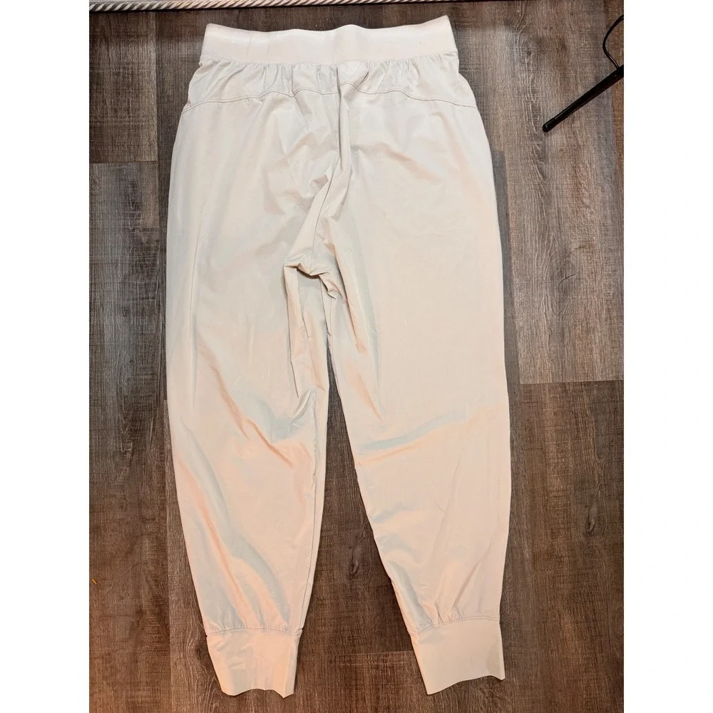 Nike Dri-FIT Womens High Rise Joggers Light Gray Tapered Athletic Pants Large